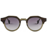 The Classic Round Dark Green Acetate & Wood Sunglasses