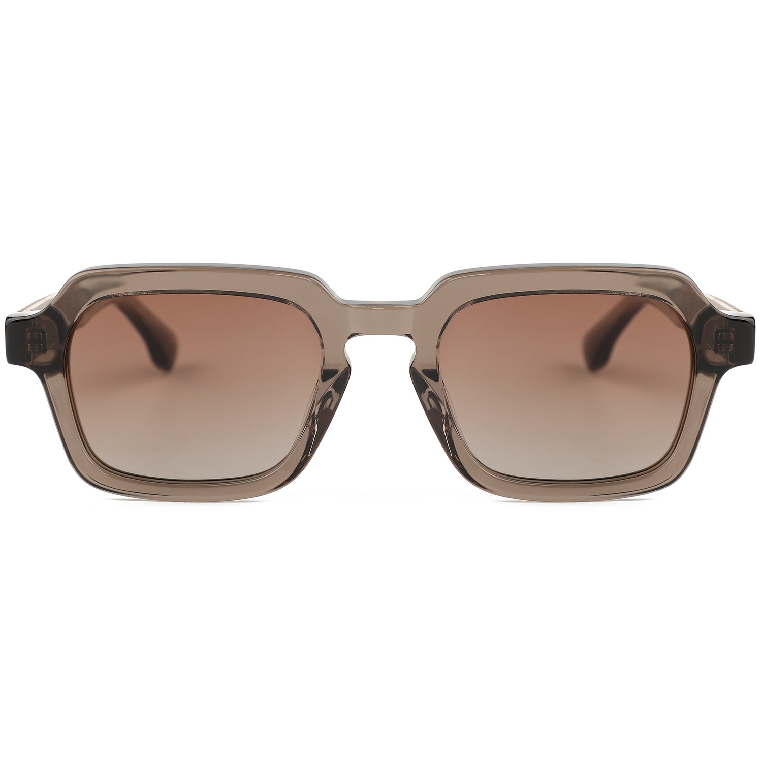 The Modern Rectangle Grey Acetate & Walnut Wood Sunglasses