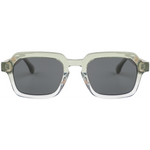 The Modern Rectangle Sage Acetate & Oak Wood Sunglasses