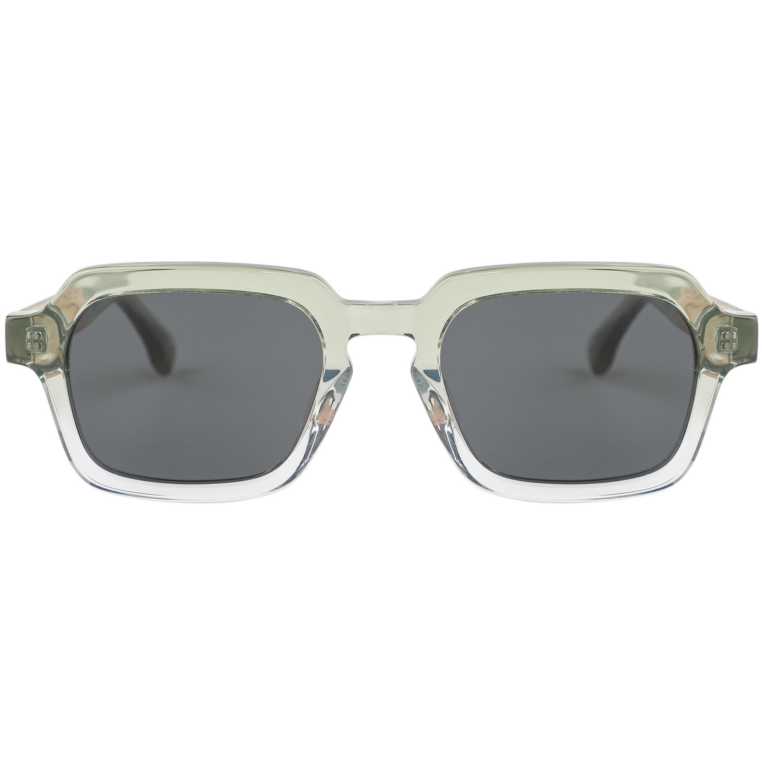 The Modern Rectangle Sage Acetate & Oak Wood Sunglasses