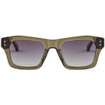 The Oversized Walnut Wood & Dark Green Acetate Sunglasses