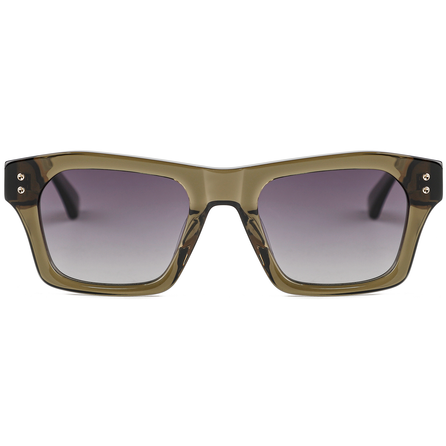 The Oversized Walnut Wood & Dark Green Acetate Sunglasses