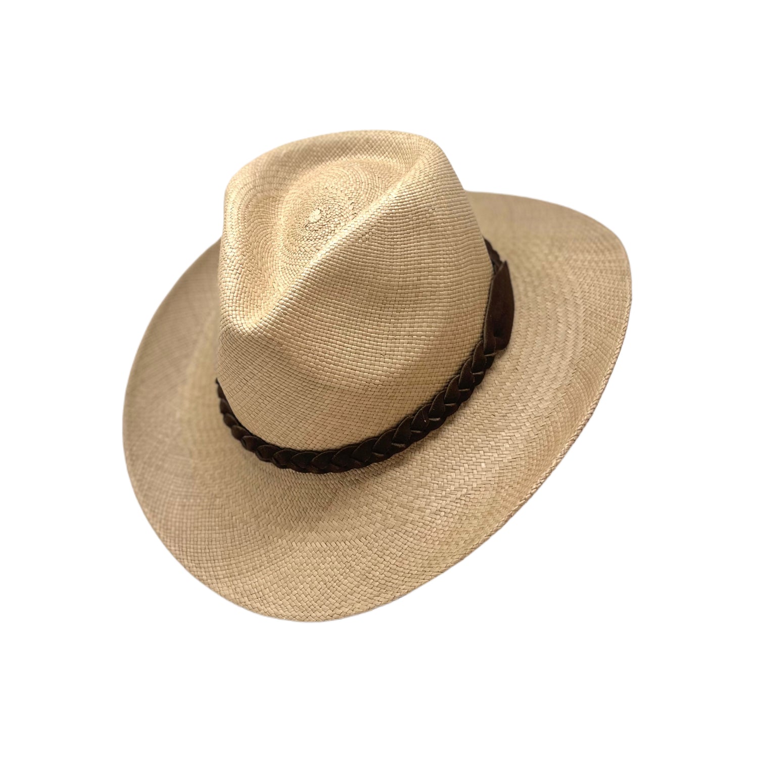 Cowboy Putty Suede Braid Genuine Panama Hat
