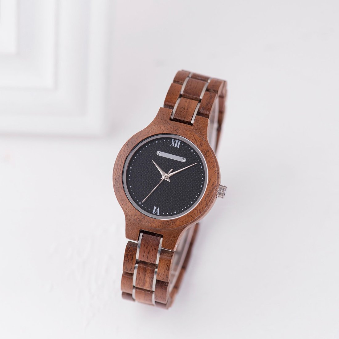 The Dark Wood Women’s Wood Watch Walnut Dark Dial