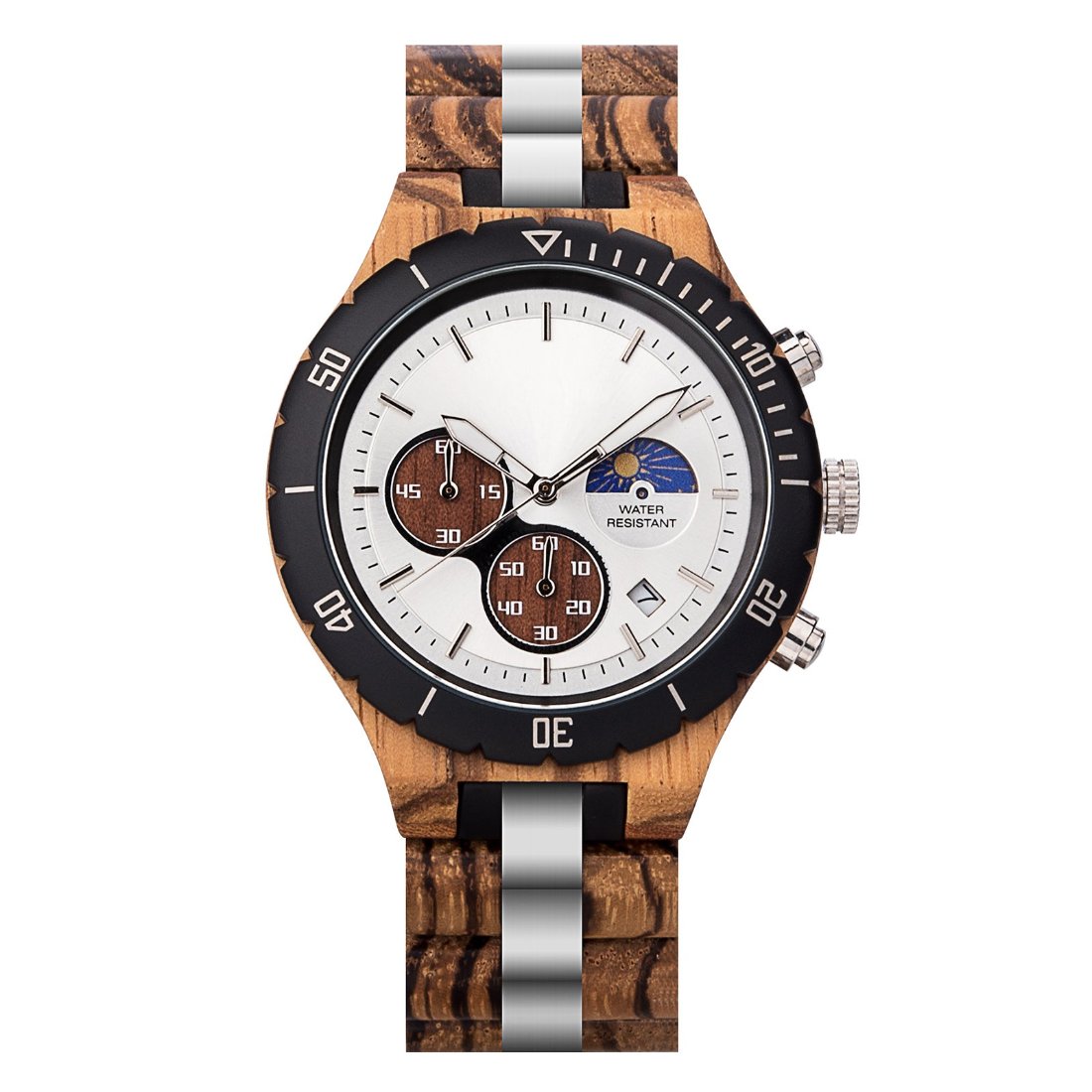 The Weather Chronometer Wood Watch White Dial