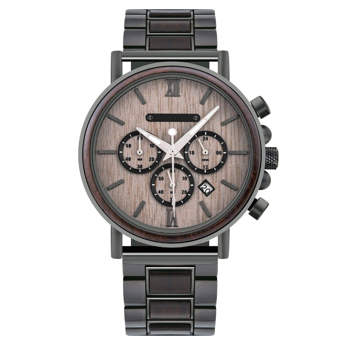 The Chronometer Dial Metal Men’s Wood Watch Steel Grey
