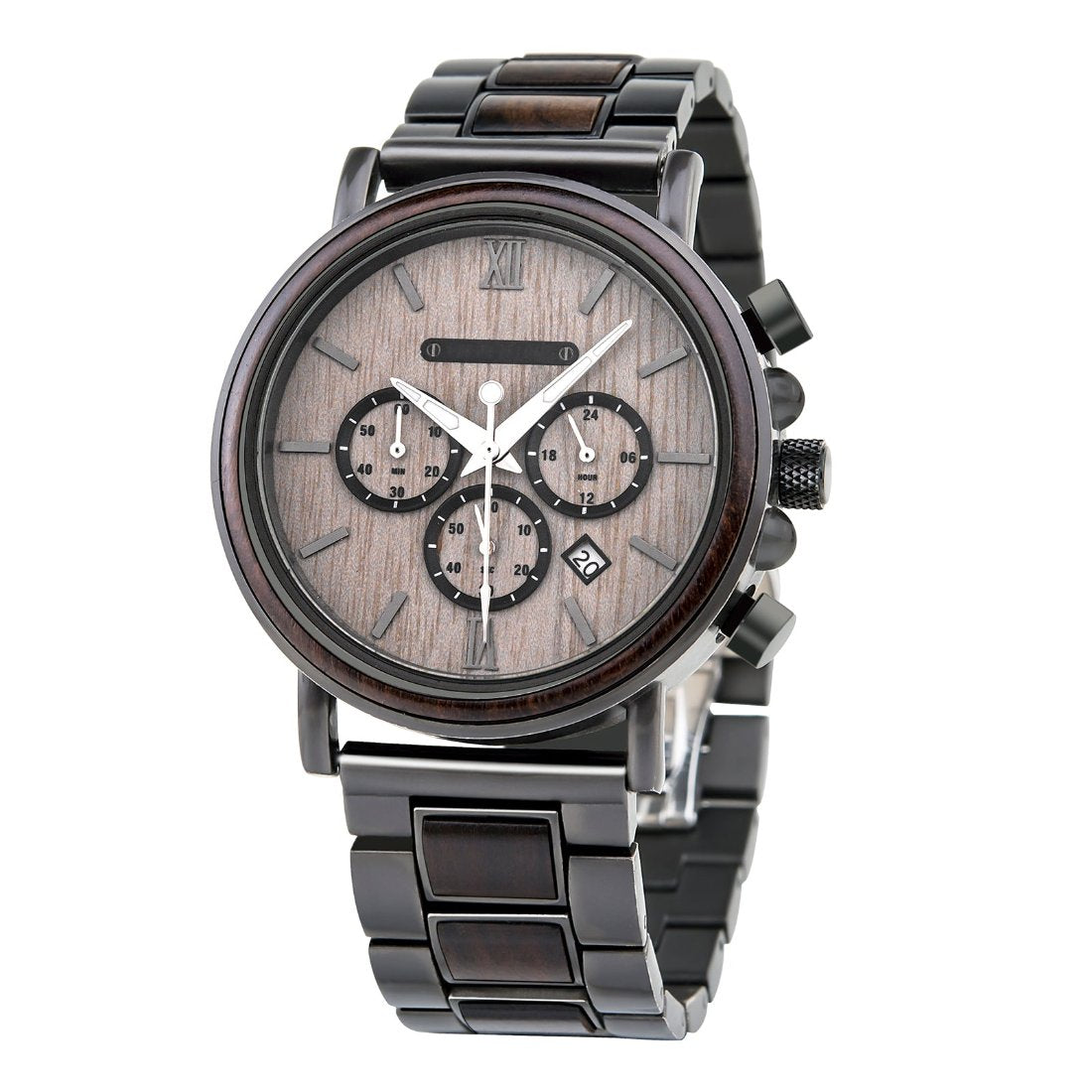 The Chronometer Dial Metal Men’s Wood Watch Steel Grey