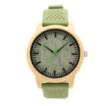 The Lively Wood Dial Silicone Band Green