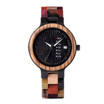 The Agenda Multi-Color Small Dial Unisex Wood Watch Black Dial