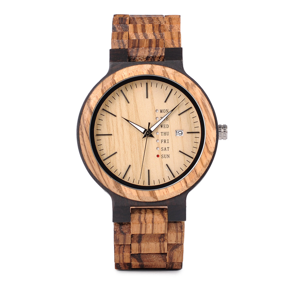 The Agenda Natural Wood Watch Natural Dial