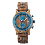 The Double Chronometer Wood Watch Blue