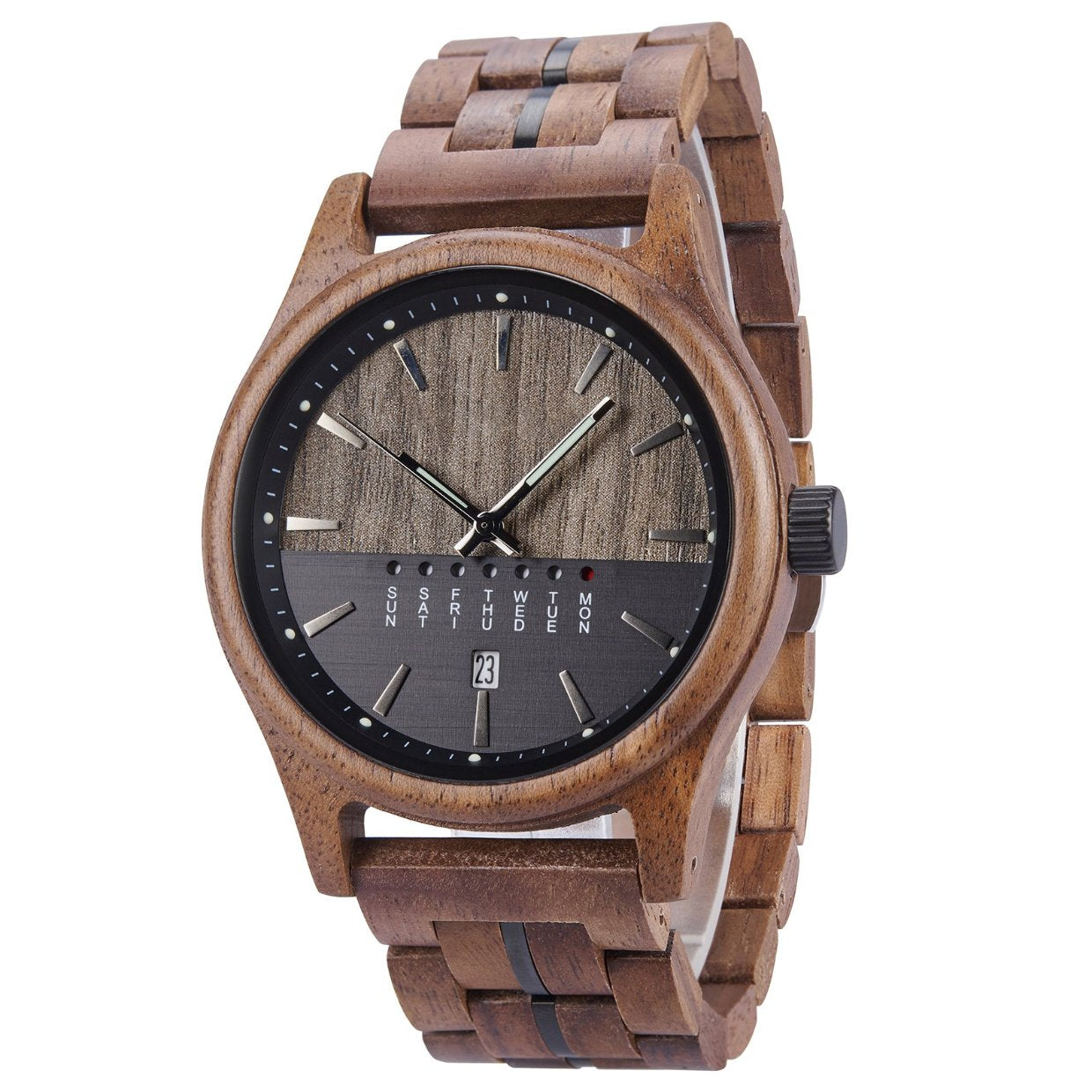 The Parallel Agenda Wood Watch Dark Dial