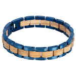 The Wood & Metal Bracelet Blue Natural
