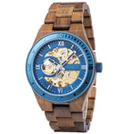 The Classic Mechanic Wood Watch Blue Dial