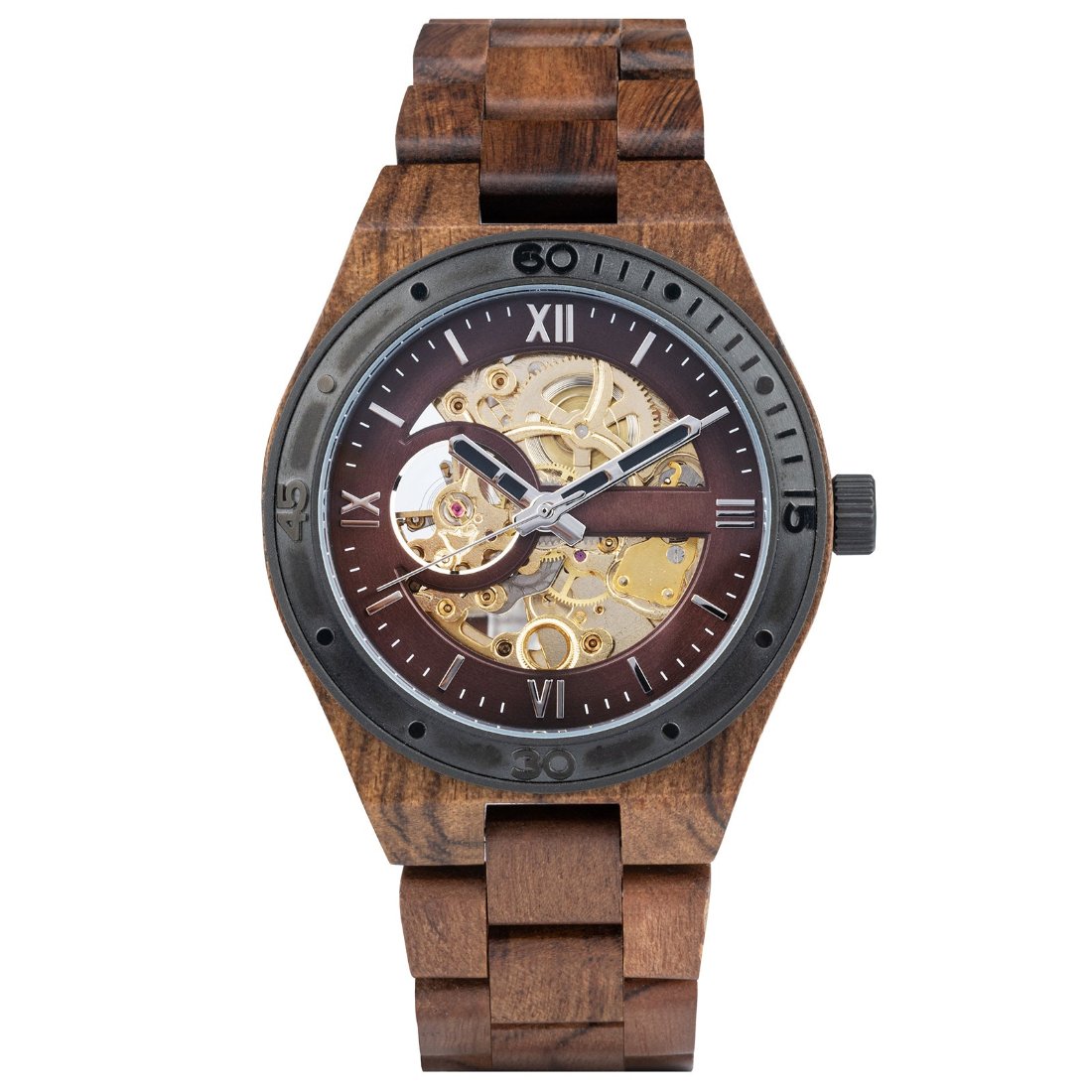 The Classic Mechanic Wood Watch Dark Brown Dial