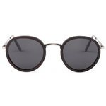 The Metal ROUND EBONY Wood Sunglasses
