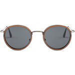 The Metal ROUND WALNUT Wood Sunglasses
