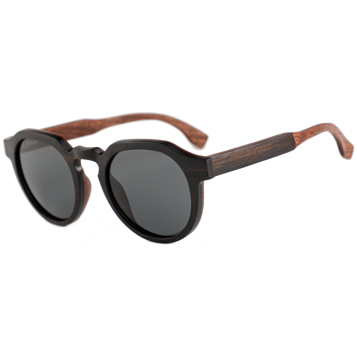 The Classic Round Ebony Wood Sunglasses