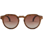 The Classic Round Golden Madrone Wood Sunglasses