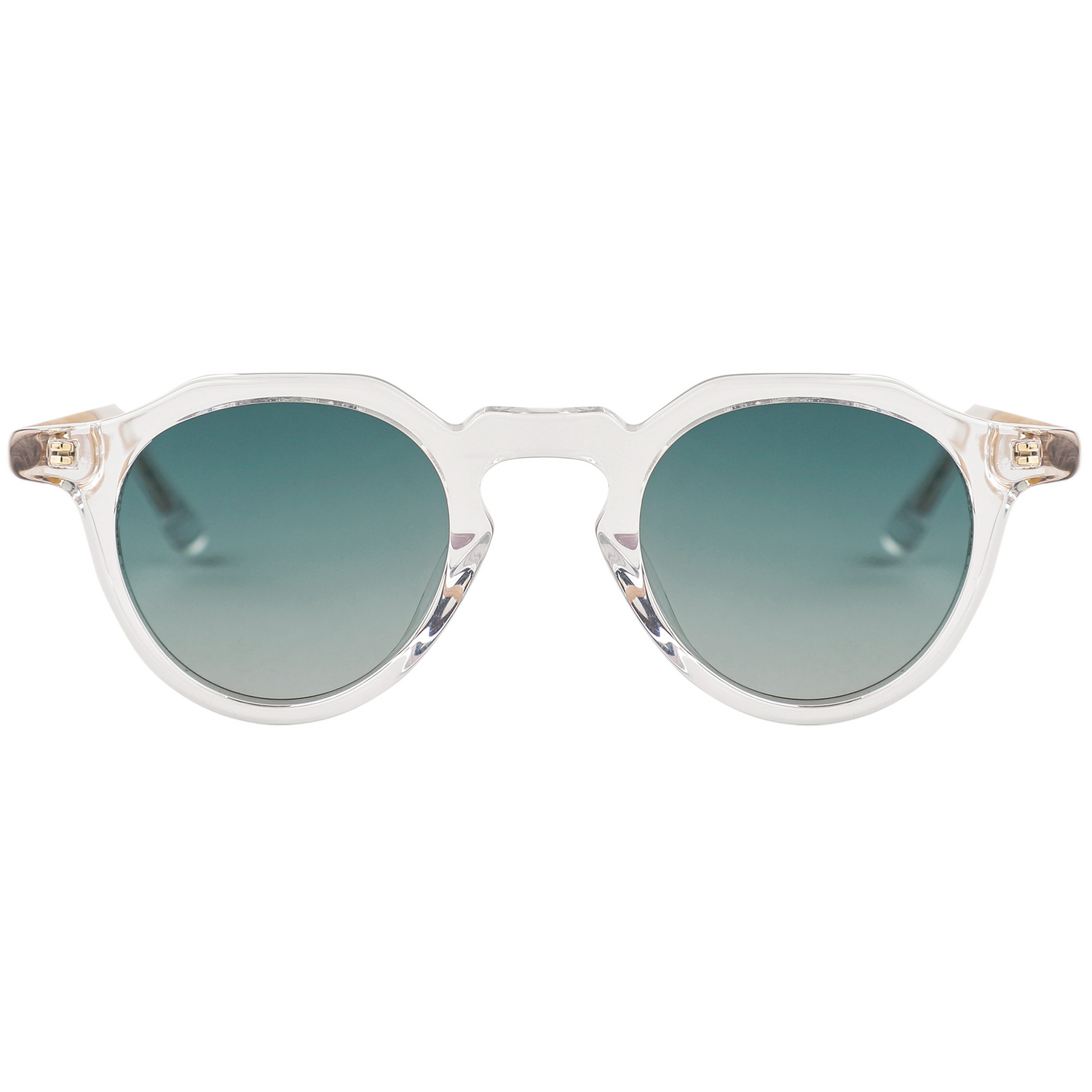 The Classic Round Crystal Clear Acetate & Wood Stick Sunglasses