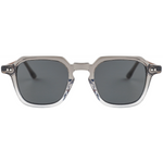 The Modern Square Grey Acetate & Wood Stick Sunglasses