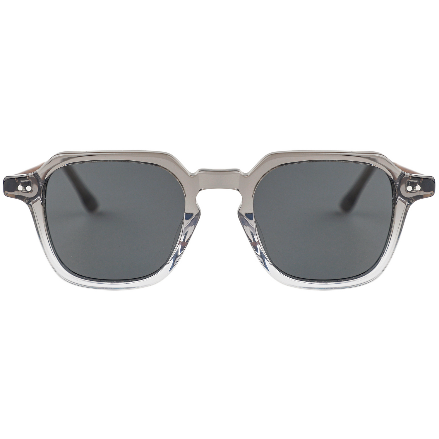 The Modern Square Grey Acetate & Wood Stick Sunglasses