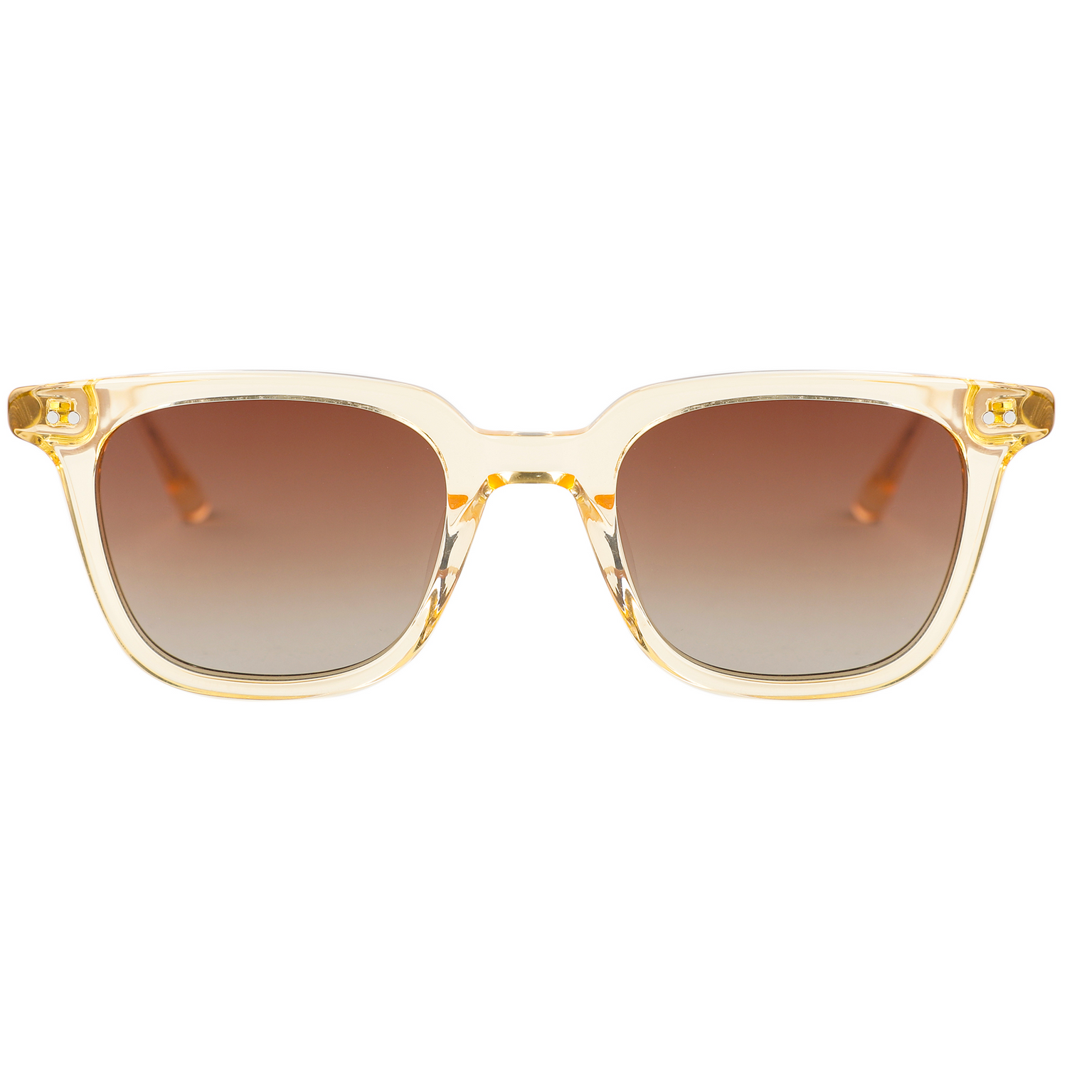 The Retro Square Yellow Acetate & Wood Stick Sunglasses