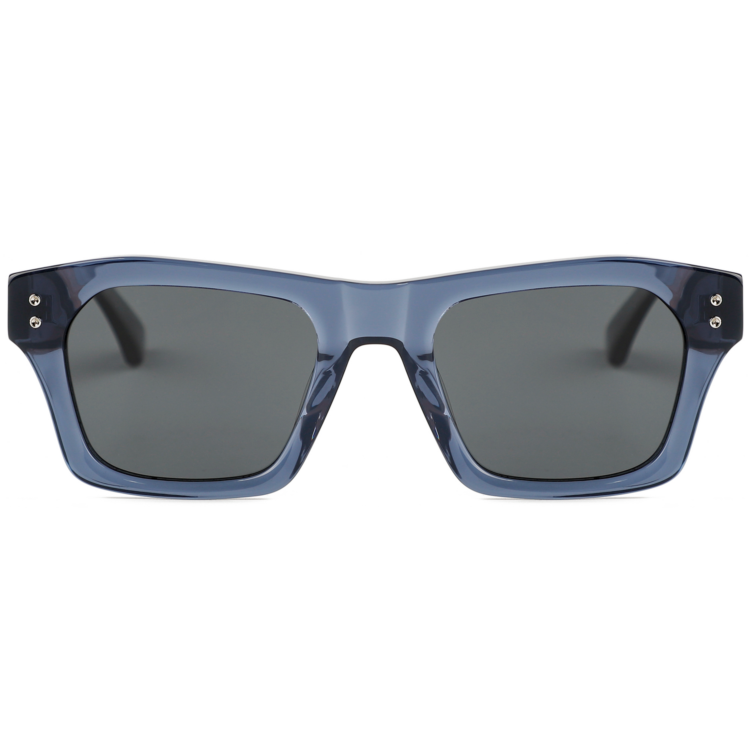 The Oversized Ebony Wood & Blue Acetate Sunglasses