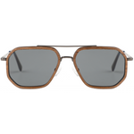 The Metal Square Aviator Walnut Sunglasses