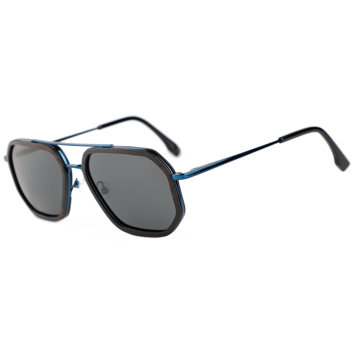 The Metal Square Aviator Ebony Sunglasses