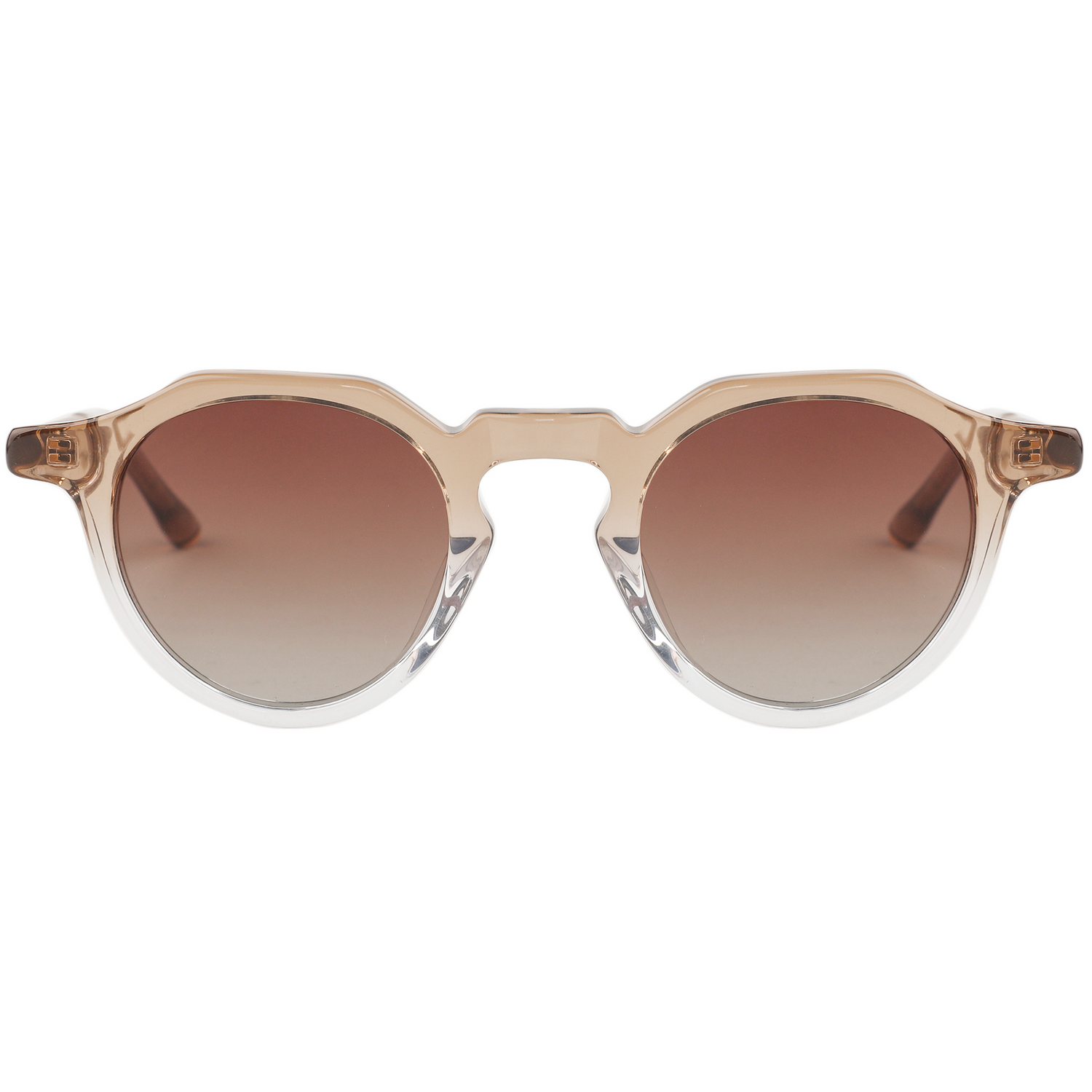The Classic Round Caramel Acetate & Wood Stick Sunglasses