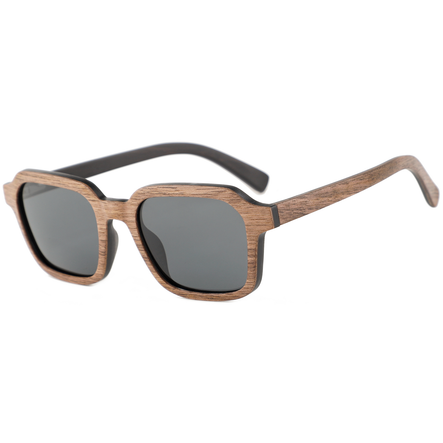 The Modern Square Walnut Wood Sunglasses