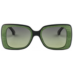 The Vintage Square Green Stepped Wood Sunglasses