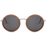The Metal ROUND FLAT NOSE WALNUT Wood Sunglasses