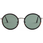 The Metal RETRO LARGE ROUND FLAT NOSE EBONY Wood Sunglasses