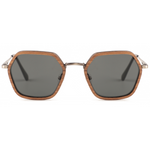 The Metal Hexagon Walnut Wood Sunglasses