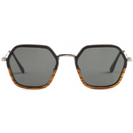 The Metal Hexagon Ebony & Zebrawood Wood Sunglasses