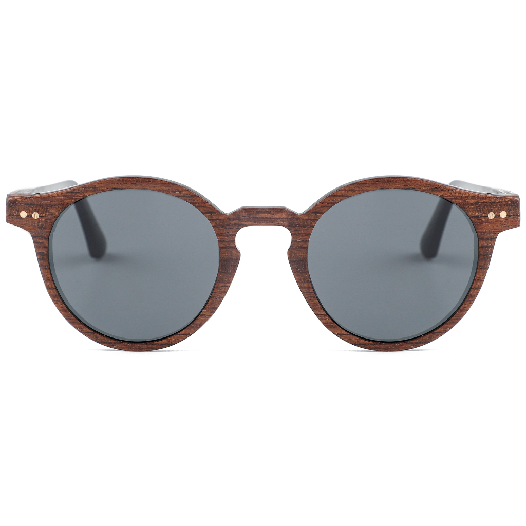 The Round Rosewood Wood RX Sunglasses