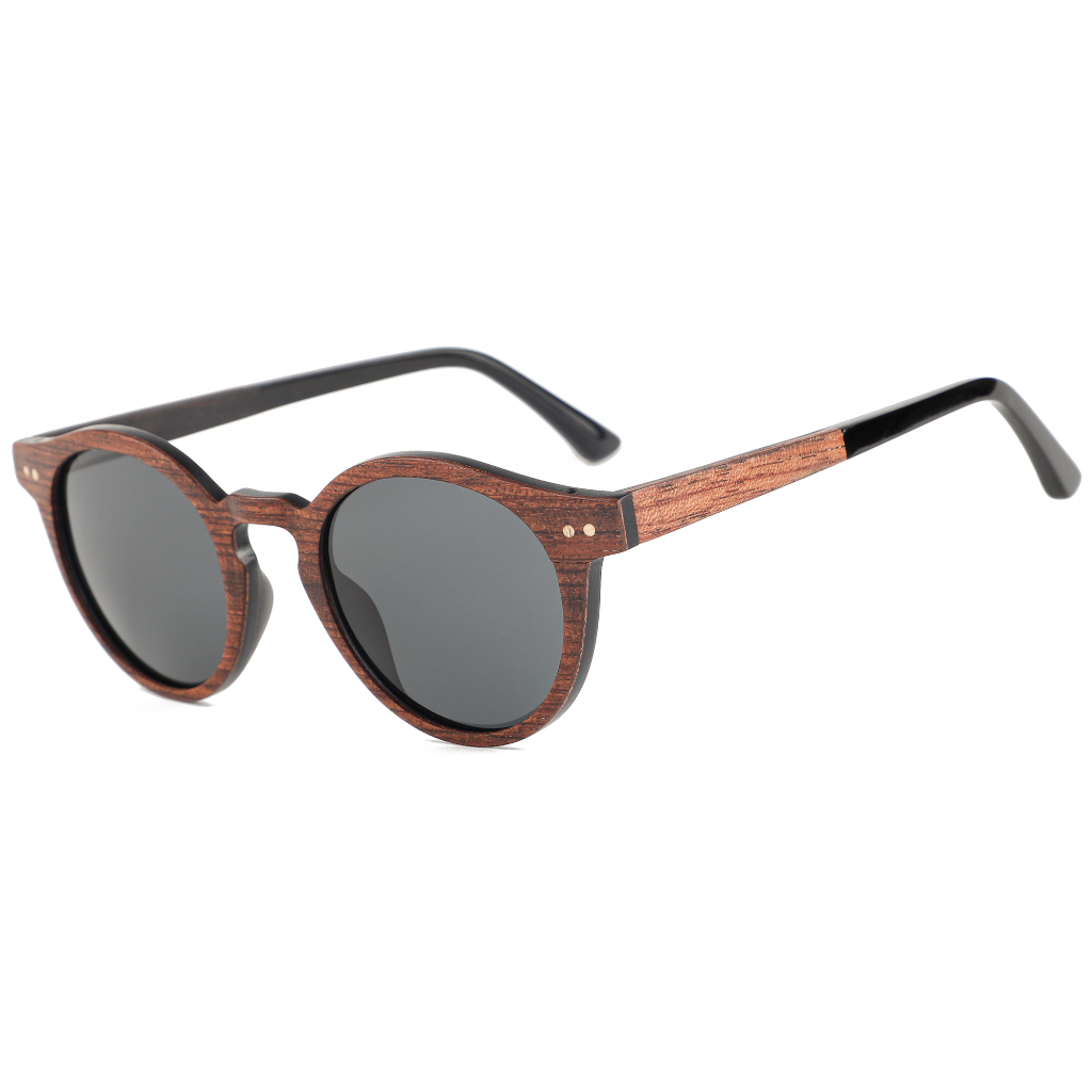 The Round Rosewood Wood RX Sunglasses