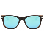 The Wayfarer Blue Carbon Tips Ebony Wood-Blue Lens Sunglasses