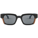 The Square Large Layered Blackwood-Walnut Wood Sunglasses