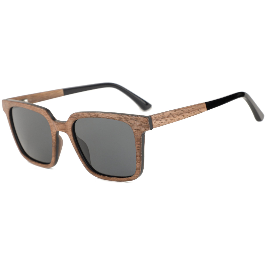 The Square Large Walnut Wood RX Sunglasses