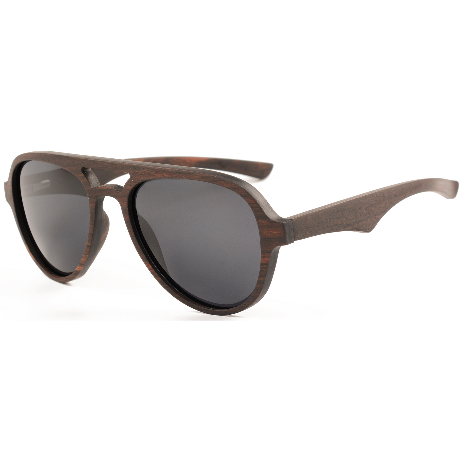 The Aviator Dark Wood Sunglasses Ebony