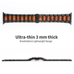 The Smartwatch Metal Black & Mahogany Wood Band