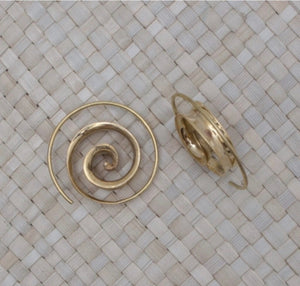 Bali Brass Small Spiral Handmade Earrings