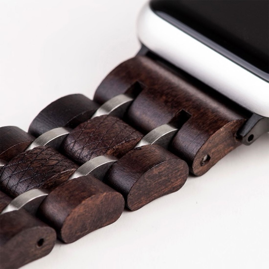 The Smartwatch Wood Band with Stainless Steel