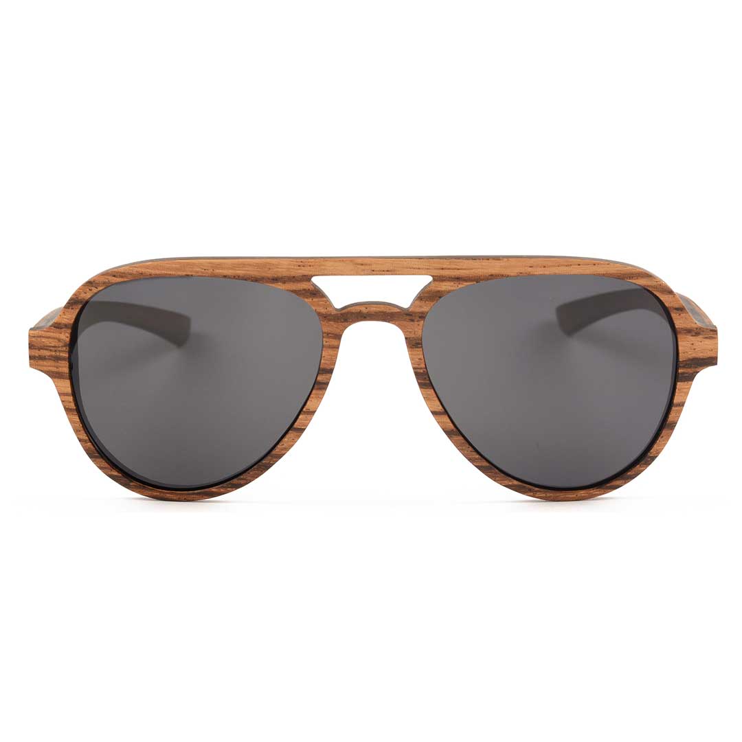 The Aviator Dark Wood Sunglasses Walnut