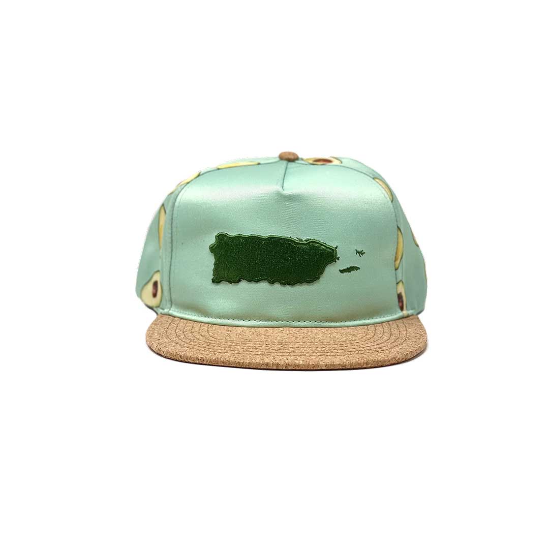 Puerto Rico Map Avocado | Aguacate Five Panel Snapback Cap