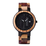 The Agenda Multi-Color Large Dial Wood Watch Black Dial