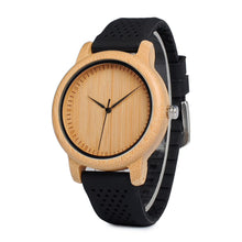 The Lively Wood Dial Silicone Band Black - EL ALEGRE